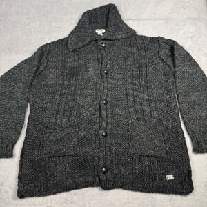 Diesel XL Cardigan Sweater Mens Grey Alpaca Wool Blend Chunky Knit Made in Italy